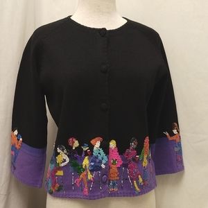 Michael Simon Knit Embroidered Sweater